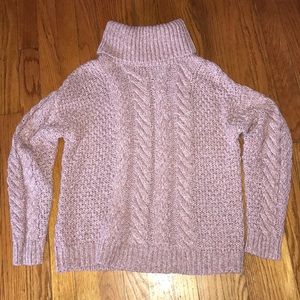 Pink Knitted Turtleneck Sweater